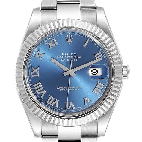 rolex datejust ii blue roman dial